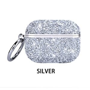 AirPods 1 & 2 Stone Diamond Case – Silver