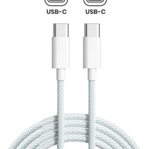 USB-C to C Braided Cable For iPhone / iPad (1 m / 3 ft) (OEM Grade New) (Bulk Packaging)
