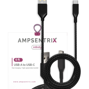 USB Type C To USB Type A Cable (1.8 m / 6 ft) (AmpSentrix Infinity) (Black)