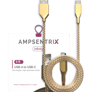 USB Type C To USB Type A Cable (1.8 m / 6 ft) (AmpSentrix Infinity) (Gold)