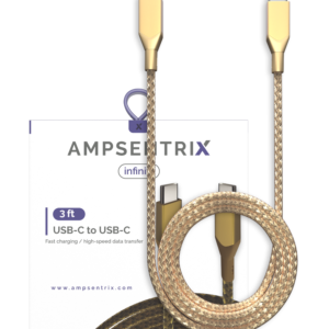 USB Type C To USB Type C Cable (1 m / 3 ft) (AmpSentrix Infinity) (Gold)