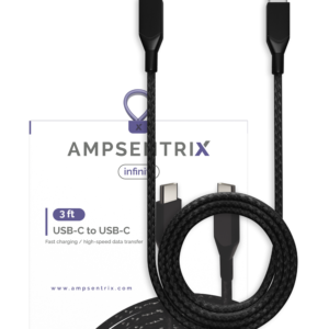 USB Type C To USB Type C Cable (1 m / 3 ft) (AmpSentrix Infinity) (Black)