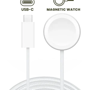 USB-C Magnetic Watch Charging (Braided) Cable (3.3 ft.) For All Watch Series (OEM Grade New) (Bulk Packaging)