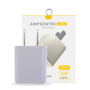 AmpSentrix Pro 30W 2-in-1 USB-C / USB-A GaN Wall Adapter (Desert Titanium)